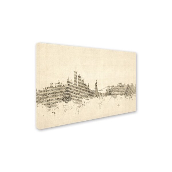 Michael Tompsett 'New York Skyline Sheet Music II' Canvas Art,22x32